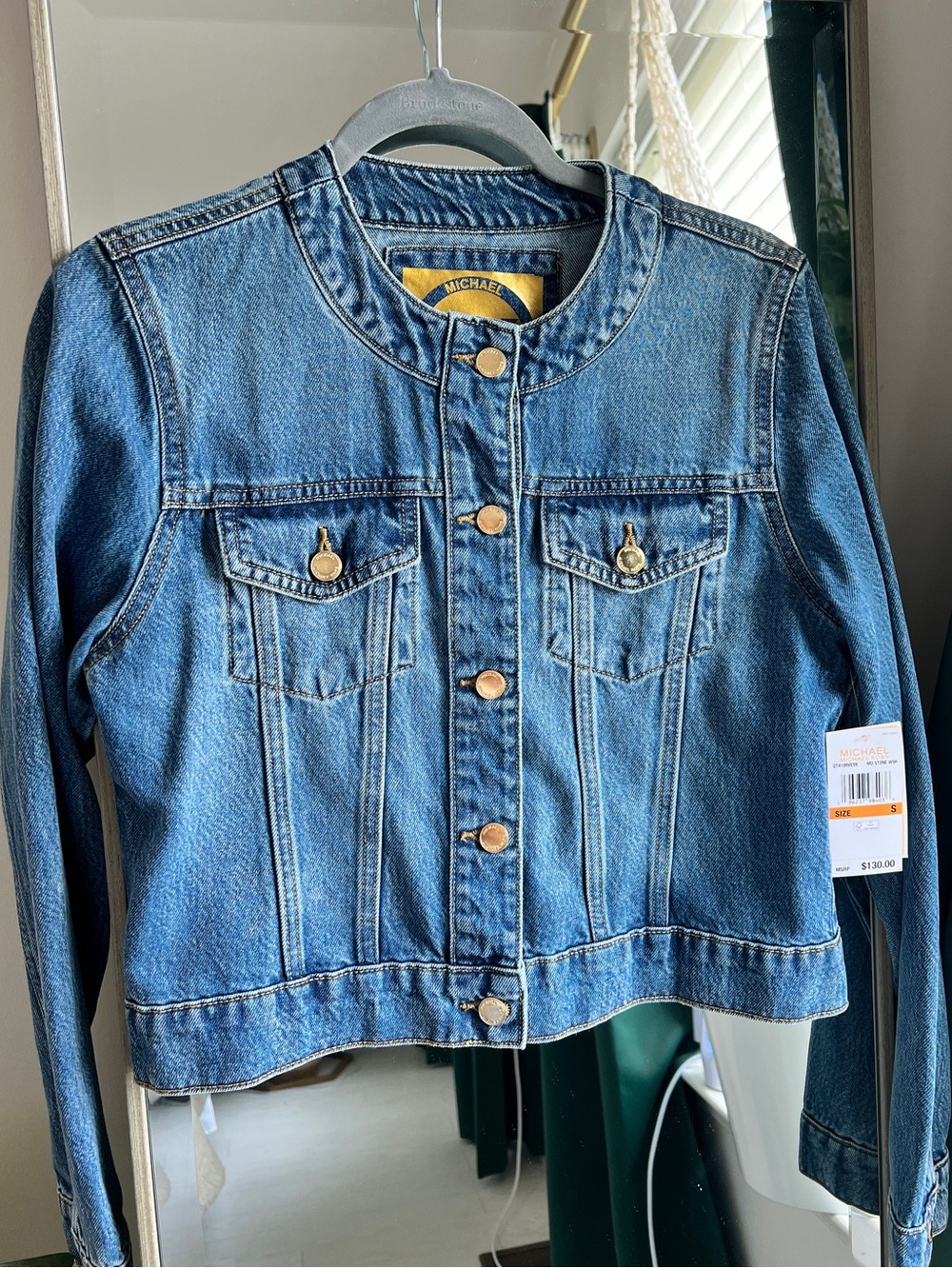 Michael Kors Women’s Cropped Denim Jacket, Size S